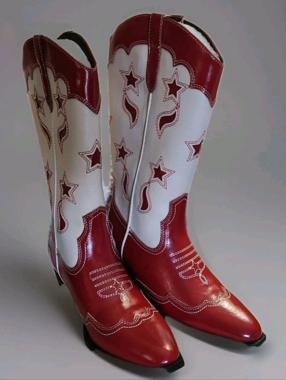 UNIONBAY COWBOY BOOTS Style Oreta Size 7M Western Fashion Red White Rodeo USA